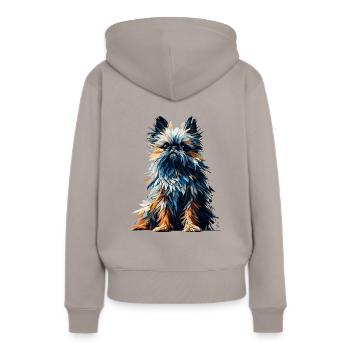 Polygone Art Bruxelles Griffon Griffon Bruxellois - Sweat à capuche Premium bio Femme - taupe - Dos - Julia (174cm)