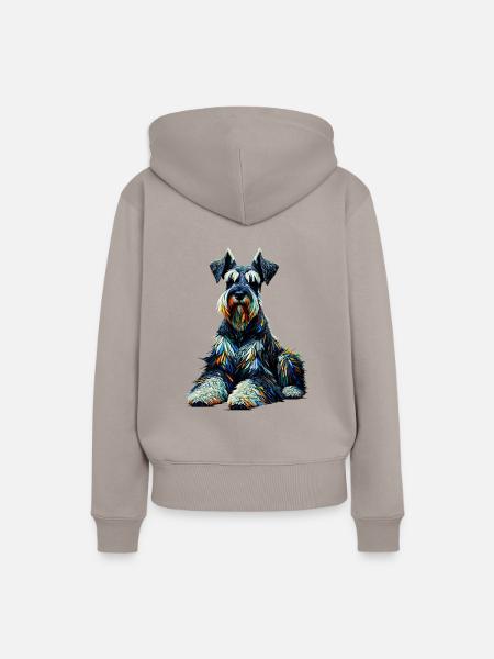 Polygon Art Riesenschnauzer Schnauzer - Frauen Premium Bio Hoodie - Taupe