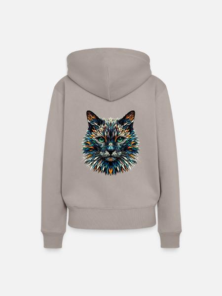 Polygon Art Bombay Katze - Frauen Premium Bio Hoodie - Taupe