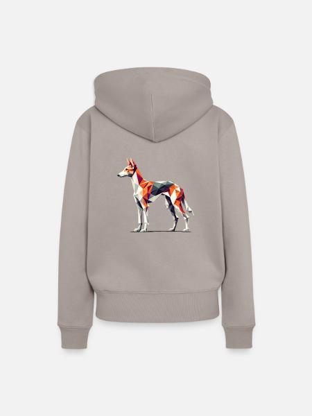 Geometrische Kunst Ibizenkischer Windhund - Frauen Premium Bio Hoodie - Taupe