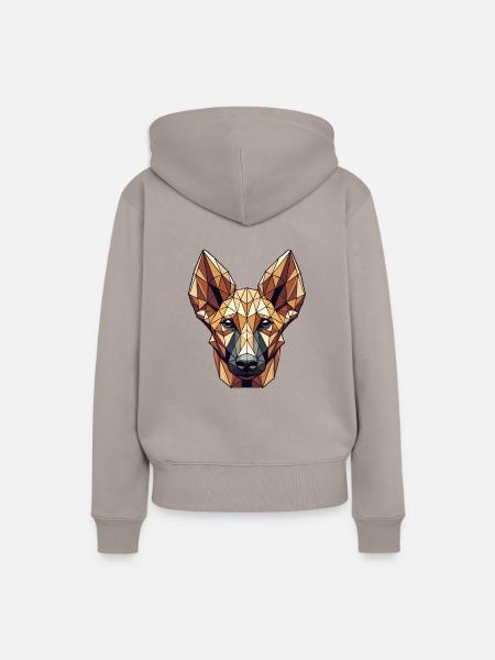 Geometrische Kunst Pharaonenhund - Frauen Premium Bio Hoodie - Taupe