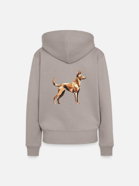 Geometrische Kunst Pharaonenhund - Frauen Premium Bio Hoodie - Taupe