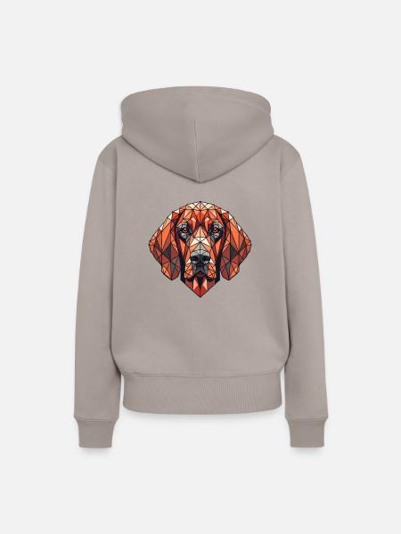 Geometrische Kunst Redbone Coonhound - Frauen Premium Bio Hoodie - Taupe
