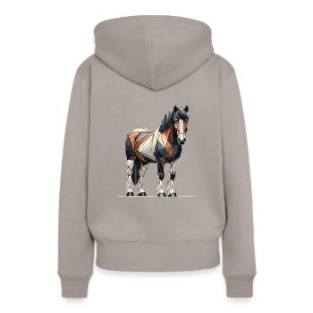Geometrische Kunst Reiten Reiten Reiten - Frauen Premium Bio Hoodie - Taupe - Hinten - Julia (174cm)