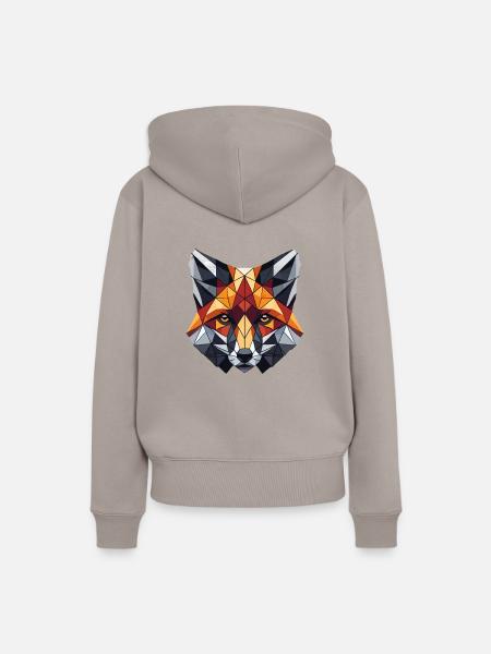 Geometrische Kunst Fuchs Füchse - Frauen Premium Bio Hoodie - Taupe