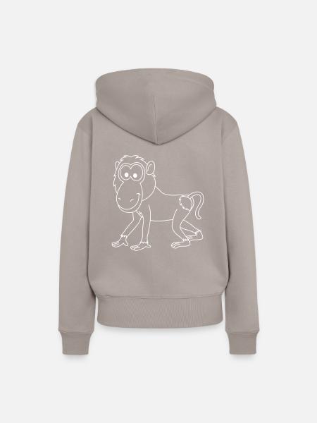 Monkey affe comic - Frauen Premium Bio Hoodie - Taupe