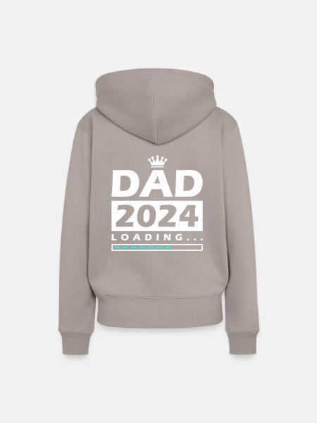 Dad 2024 Loading Papa - Frauen Premium Bio Hoodie - Taupe