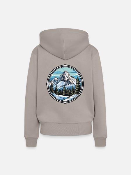 Berge Ski Piste - Frauen Premium Bio Hoodie - Taupe