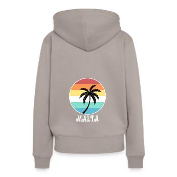 Malte - Sweat à capuche Premium bio Femme - taupe - Dos - Julia (174cm)