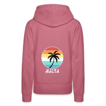 Malta - Frauen Premium Bio Hoodie - Malve - Hinten - Isabella (175cm)