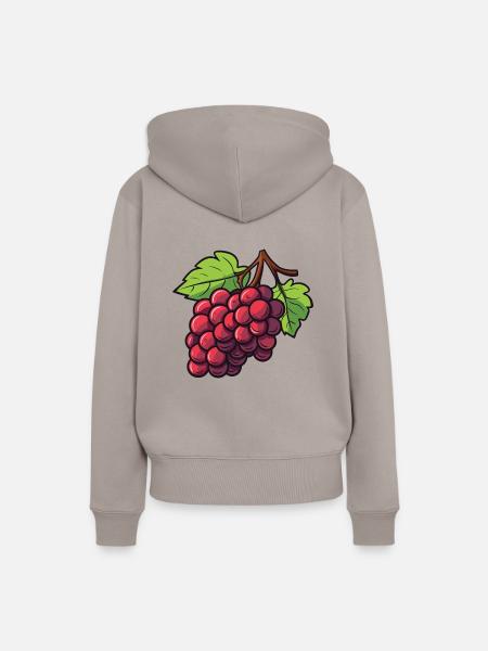 Weintrauben Symbol - Frauen Premium Bio Hoodie - Taupe