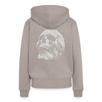 Crâne subtil - Sweat à capuche Premium bio Femme - taupe - Dos - Julia (174cm)