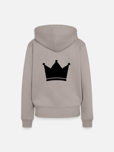 Krone - Frauen Premium Bio Hoodie - Taupe