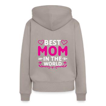 Idée cadeau de mère pour la fête des mères Meilleure mère - Sweat à capuche Premium bio Femme - taupe - Dos - Julia (174cm)