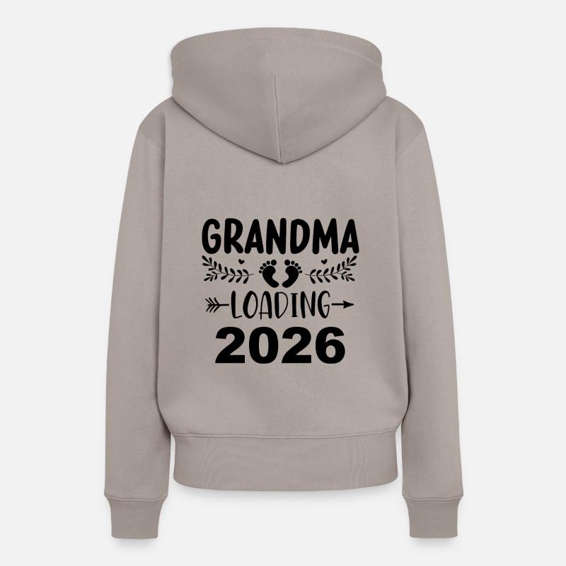 Großmutter Wird 2026 Mama - Frauen Premium Bio Hoodie - Taupe
