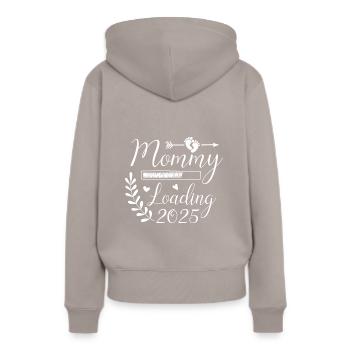 Maman 2025 chargement, je vais être 2025 Maman mignonne - Sweat à capuche Premium bio Femme - taupe - Dos - Julia (174cm)