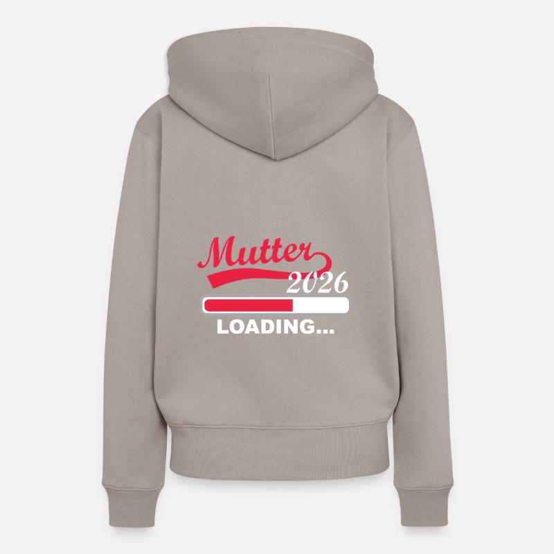 Mutter 2026 Loading... Fortschritt - Frauen Premium Bio Hoodie - Taupe