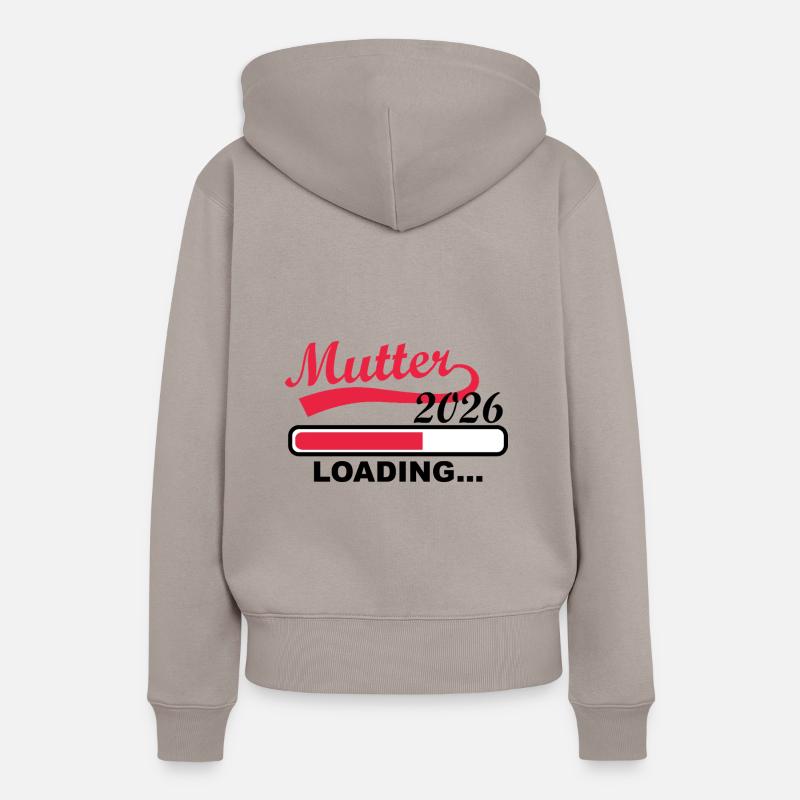 Mutter 2026 Loading Fortschritt - Frauen Premium Bio Hoodie - Taupe