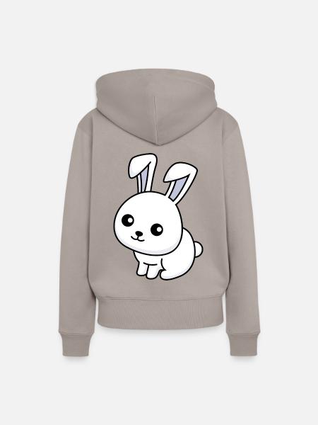Hase Comic Tier - Frauen Premium Bio Hoodie - Taupe
