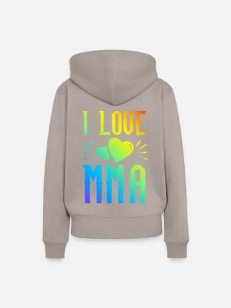 Ich liebe Mma - Frauen Premium Bio Hoodie - Taupe