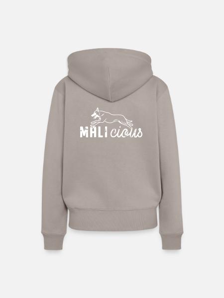 Malinois Malicious / Bösartig - Frauen Premium Bio Hoodie - Taupe