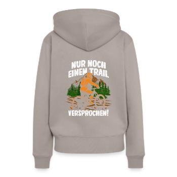 Nur noch einen Trail - Mountainbike - Frauen Premium Bio Hoodie - Taupe - Hinten - Julia (174cm)