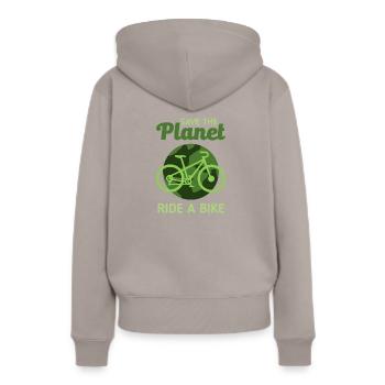 Fridays for future Greta pour la protection du climat. Bougez-vous - Sweat à capuche Premium bio Femme - taupe - Dos - Julia (174cm)