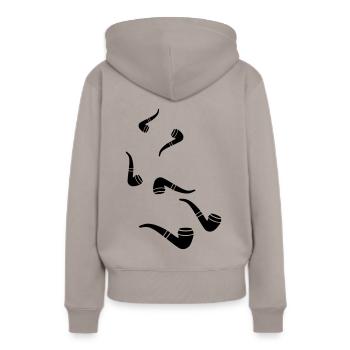 Pfeife rauchen - Frauen Premium Bio Hoodie - Taupe - Hinten - Julia (174cm)
