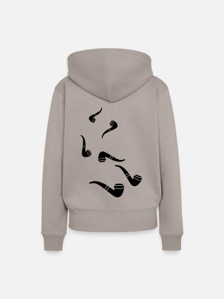 Pfeife rauchen - Frauen Premium Bio Hoodie - Taupe