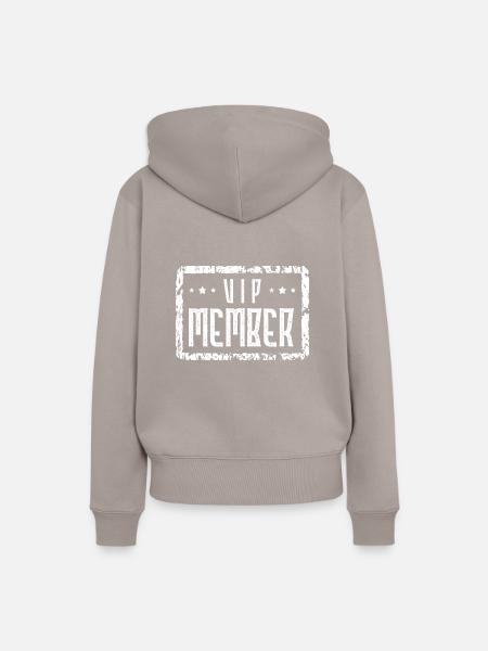 Vip Member Herz - Frauen Premium Bio Hoodie - Taupe