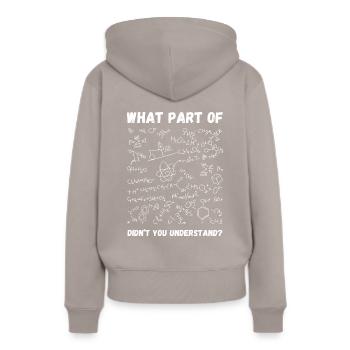 Physic is easy | Science - Frauen Premium Bio Hoodie - Taupe - Hinten - Julia (174cm)