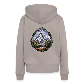 Eisberge Mountains Gipfel - Frauen Premium Bio Hoodie - Taupe - Hinten - Julia (174cm)
