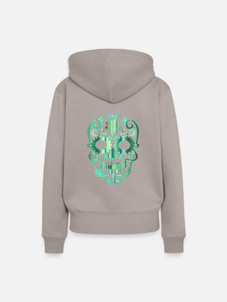 Skull - Frauen Premium Bio Hoodie - Taupe