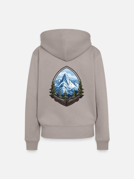 Eisberge Mountains Bergsteigen - Frauen Premium Bio Hoodie - Taupe
