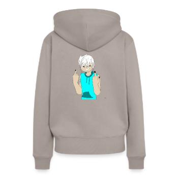 its my choise - Frauen Premium Bio Hoodie - Taupe - Hinten - Julia (174cm)