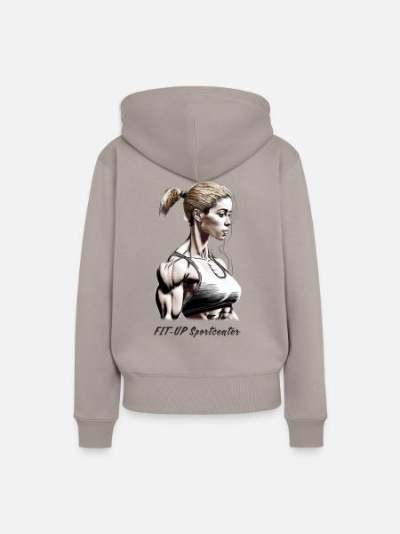 Fitnessfrau - Frauen Premium Bio Hoodie - Taupe