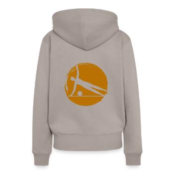 Fitness - Sport - Endurance - Entraînement - Sweat à capuche Premium bio Femme - taupe - Dos - Julia (174cm)