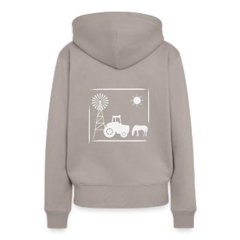 Horse Windmill Ranch Outback Vacances de vacances - Sweat à capuche Premium bio Femme - taupe - Dos - Julia (174cm)