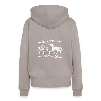 Poulain de cheval Étalon Vacances équestres - Sweat à capuche Premium bio Femme - taupe - Dos - Julia (174cm)