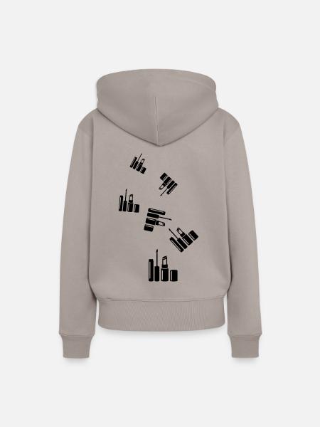 Make Up Kosmetik Icon - Frauen Premium Bio Hoodie - Taupe