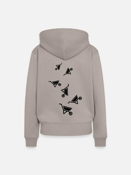Schubkarre Symbol - Frauen Premium Bio Hoodie - Taupe