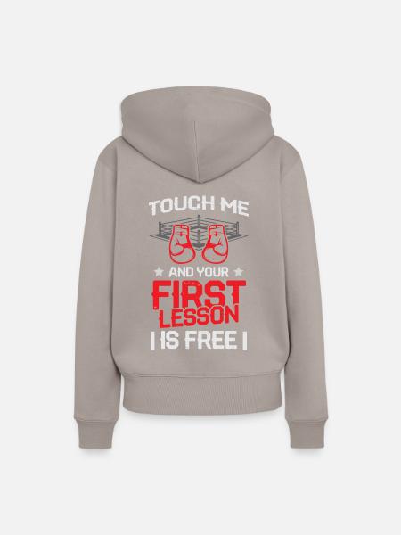 boxer boxhandschuhe - Frauen Premium Bio Hoodie - Taupe