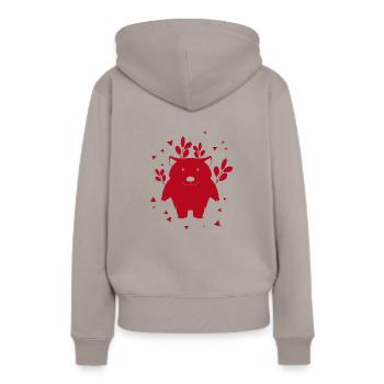 Bär - Zootier - Tierfreund - Naturschutz - Frauen Premium Bio Hoodie - Taupe - Hinten - Julia (174cm)