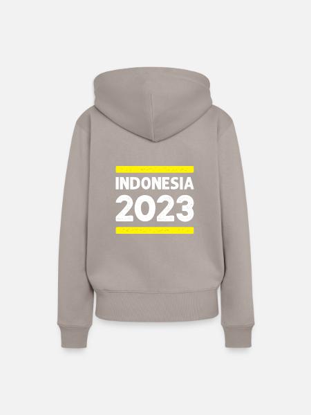 Indonesia 2023 - Frauen Premium Bio Hoodie - Taupe