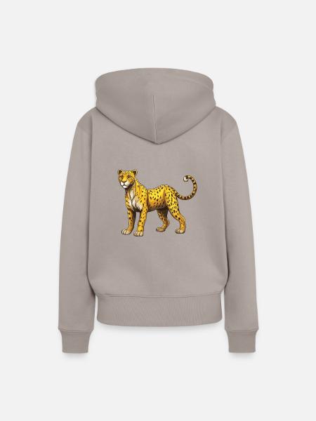 Gepard Tier - Frauen Premium Bio Hoodie - Taupe