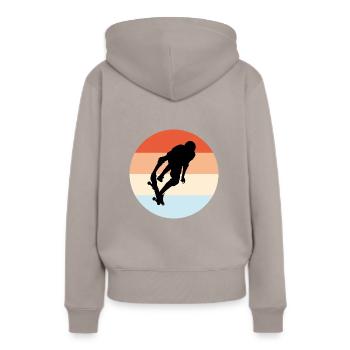 Skater Skate Skateboard Sk8 - Sweat à capuche Premium bio Femme - taupe - Dos - Julia (174cm)
