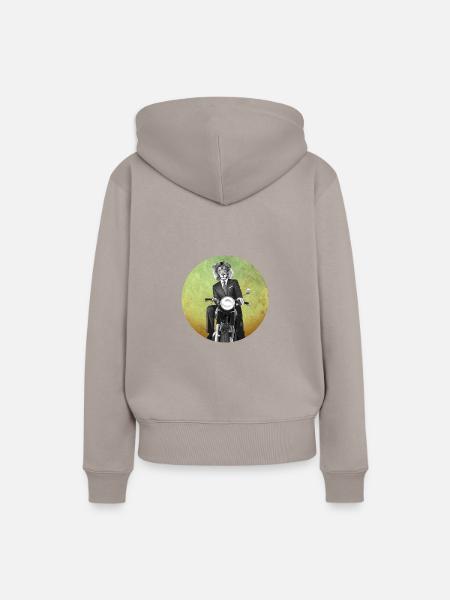Lion Biker - Frauen Premium Bio Hoodie - Taupe