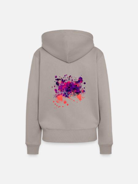 Farbspritzer Farbverlauf Bry - Frauen Premium Bio Hoodie - Taupe
