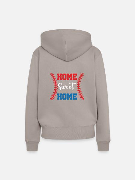 baseball zuhause - Frauen Premium Bio Hoodie - Taupe