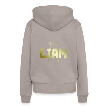 Liam - Sweat à capuche Premium bio Femme - taupe - Dos - Julia (174cm)